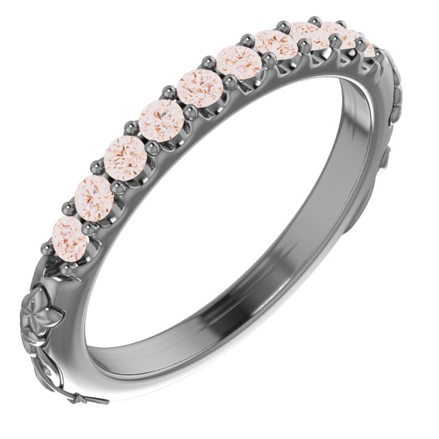 14K Rose 0.33 CTW Natural Diamond Floral Inspired Anniversary Band Ref 19541154