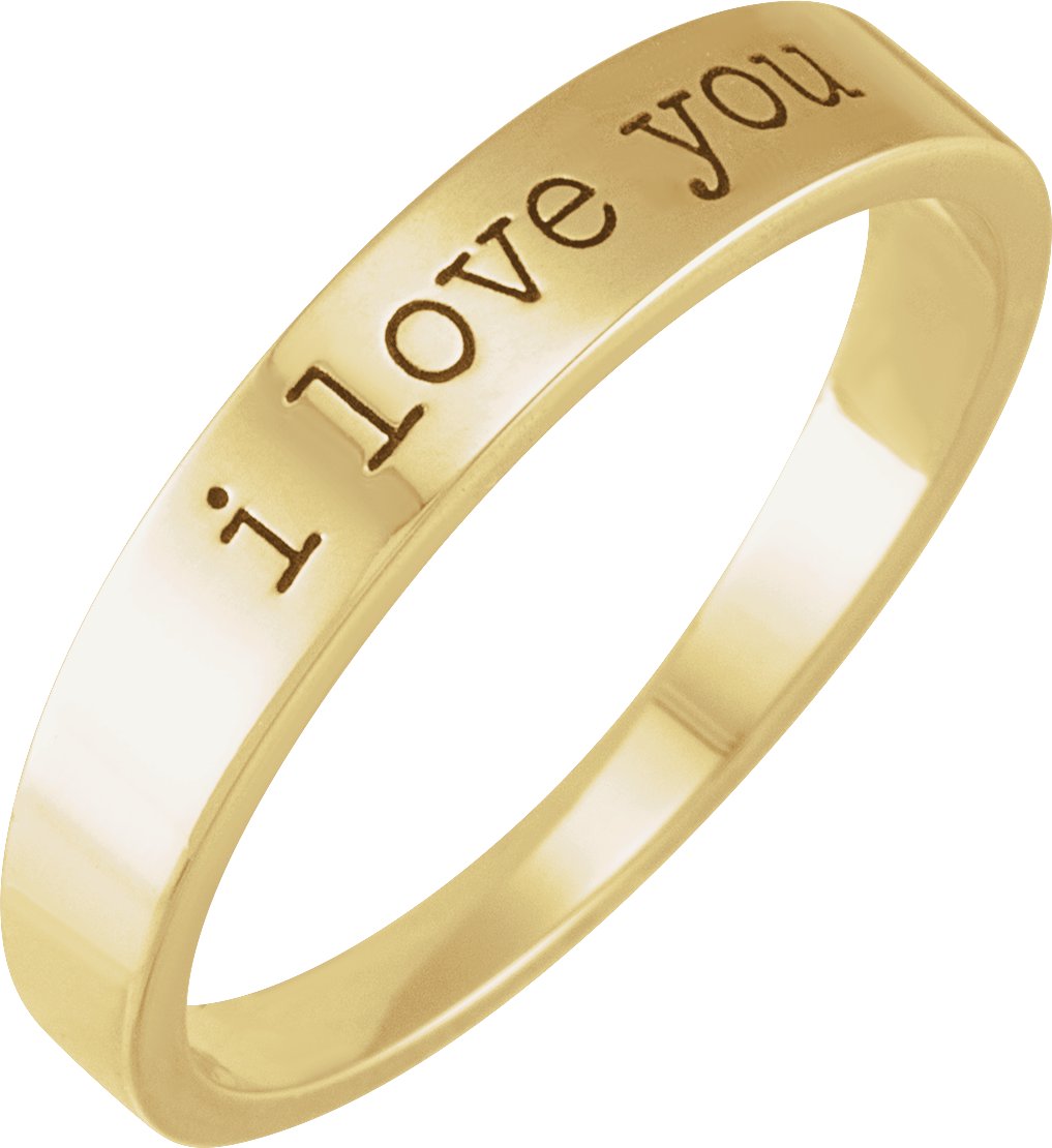 14K Yellow "I Love You" Stackable Ring Size 6