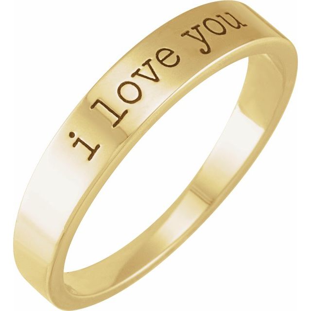 14K Yellow "I Love You" Stackable Ring Size 7