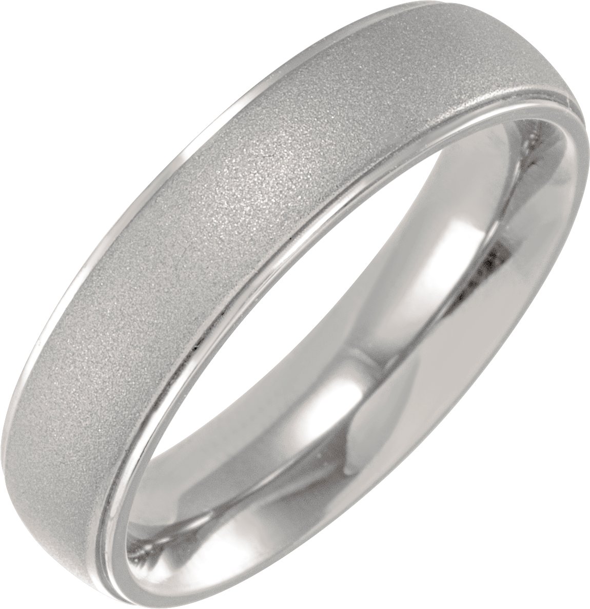 Titanium 5 mm Ridged Oxidized Center Domed Band Size 10