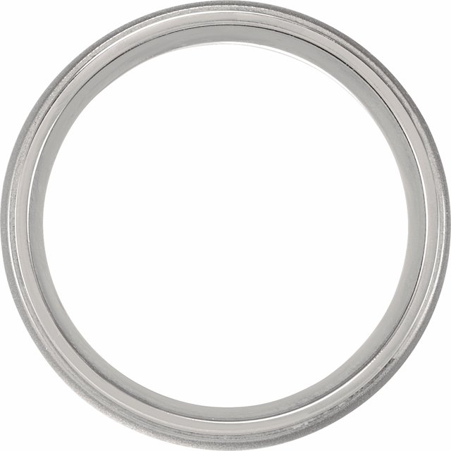 Titanium 5 mm Ridged Oxidized Center Domed Band Size 10