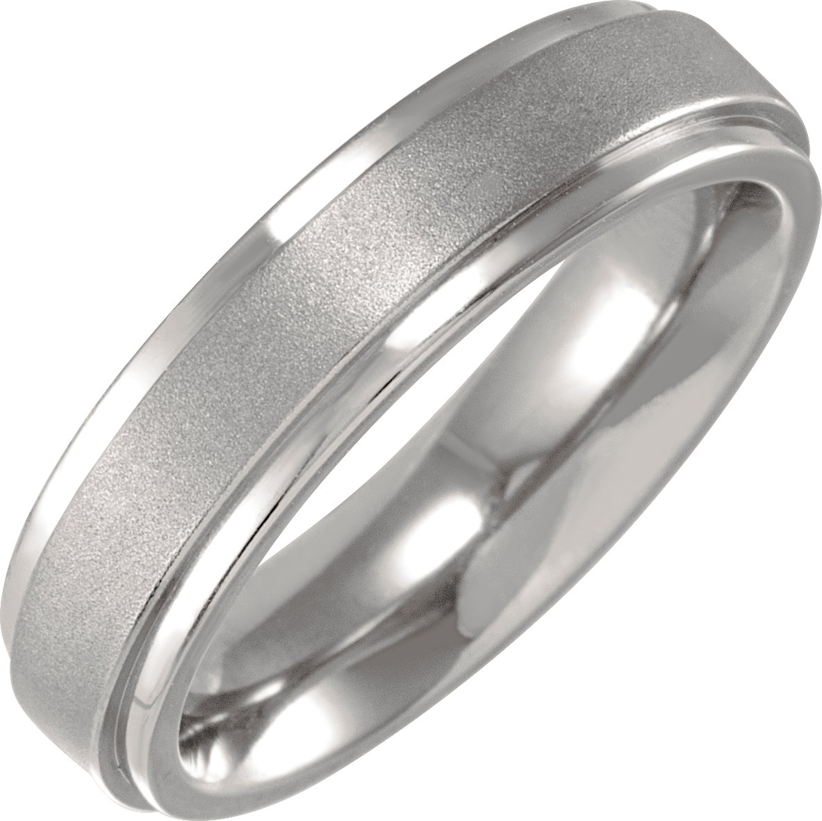 Titanium 5 mm Raised Flat Oxidized Band Size 10