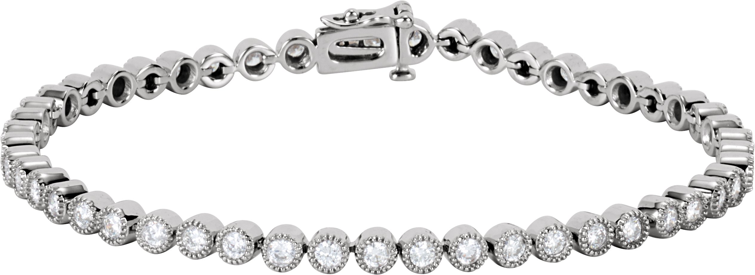 14K White 2 CTW Natural Diamond Line 7.25 Bracelet