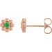 14K Rose Lab-Grown Alexandrite Petite Flower Beaded Earrings