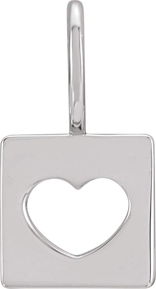 Sterling Silver 14.97x8 mm Pierced Heart Charm/Pendant