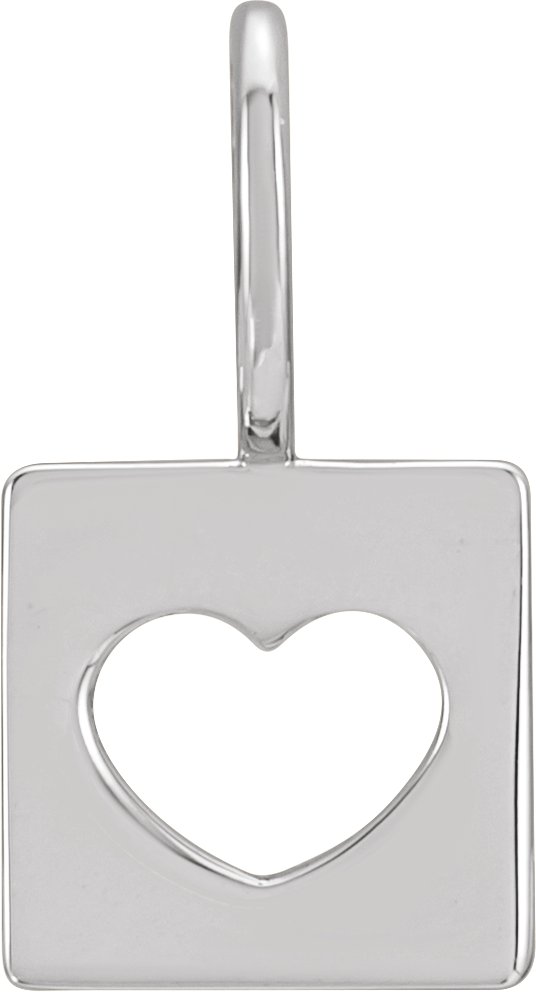 Platinum 14.97x8 mm Pierced Heart Charm or Pendant Ref 18873127