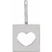 Platinum 14.97x8 mm Pierced Heart Charm/Pendant