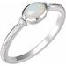 Sterling Silver Natural White Ethiopian Opal & .03 CTW Natural Diamond Ring
