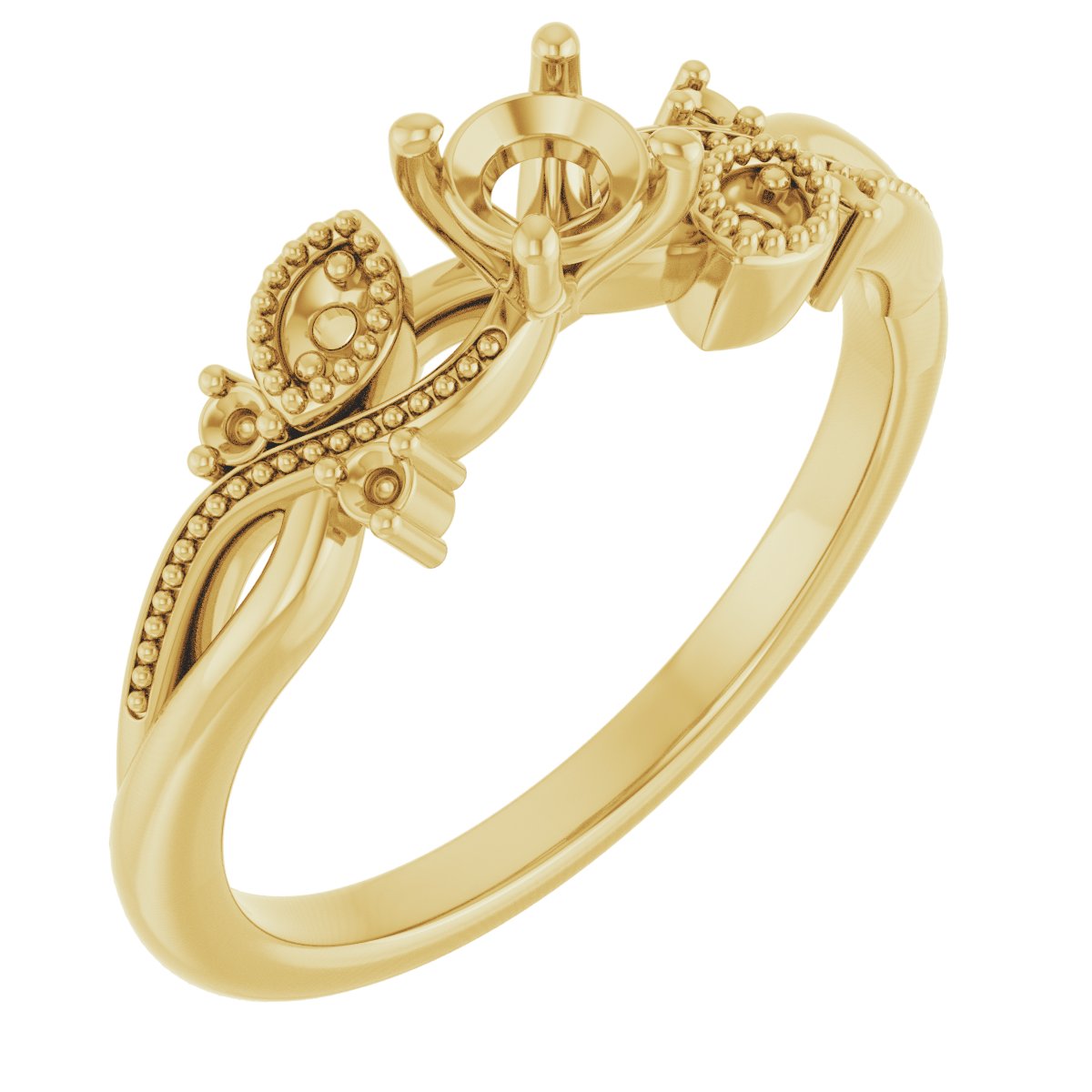 Accented Floral Engagement Ring