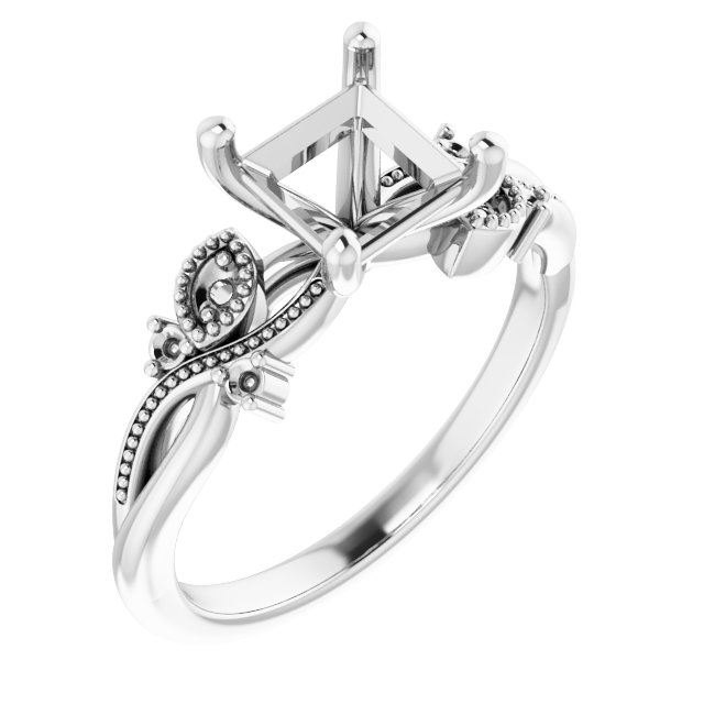 Accented Floral Engagement Ring