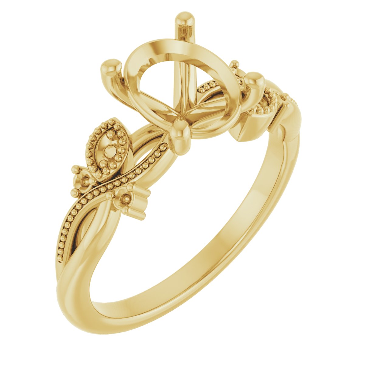 Accented Floral Engagement Ring