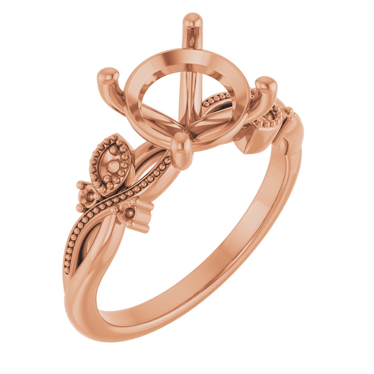 Accented Floral Engagement Ring