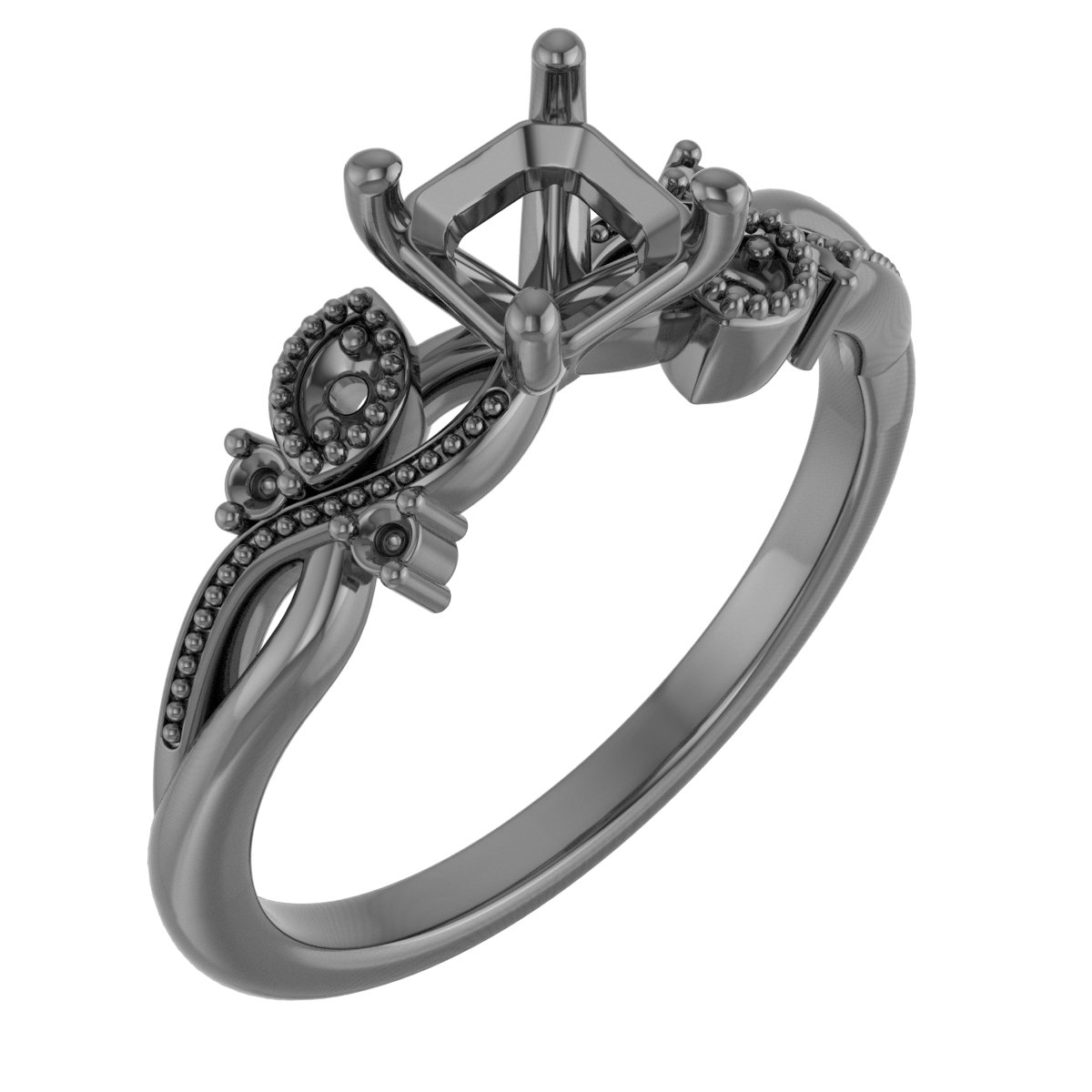 4.5 mm Square Engagement Ring Mounting