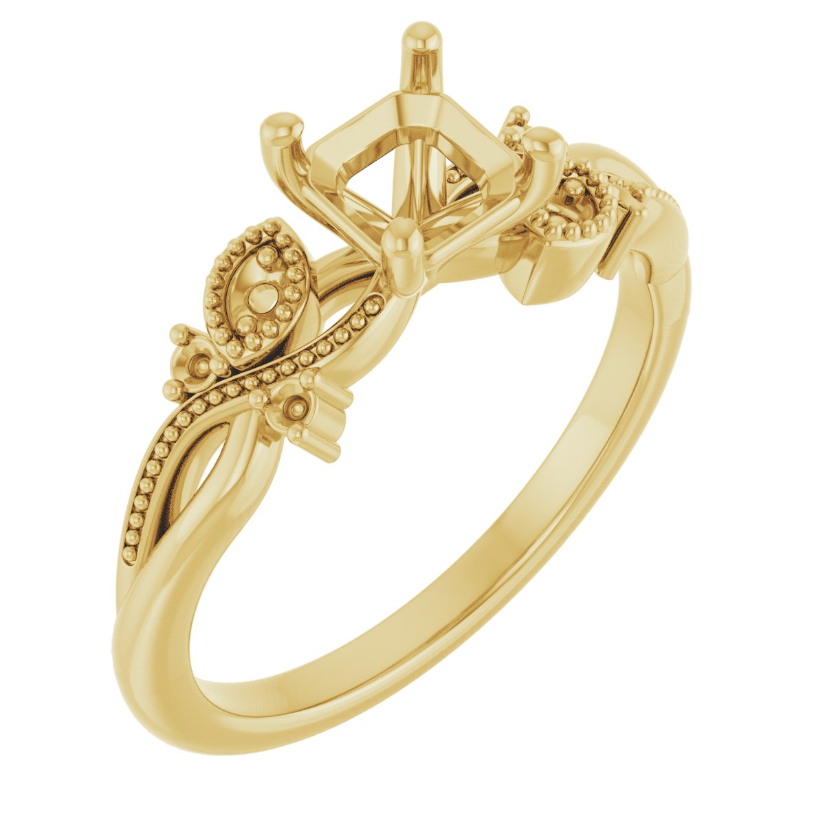 Accented Floral Engagement Ring