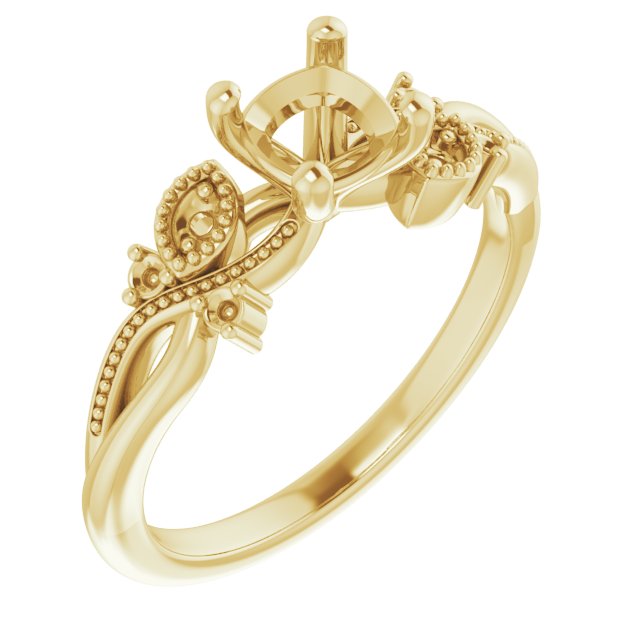 Accented Floral Engagement Ring