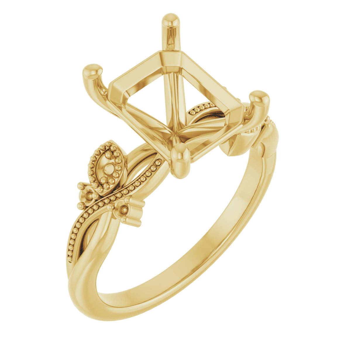 Accented Floral Engagement Ring