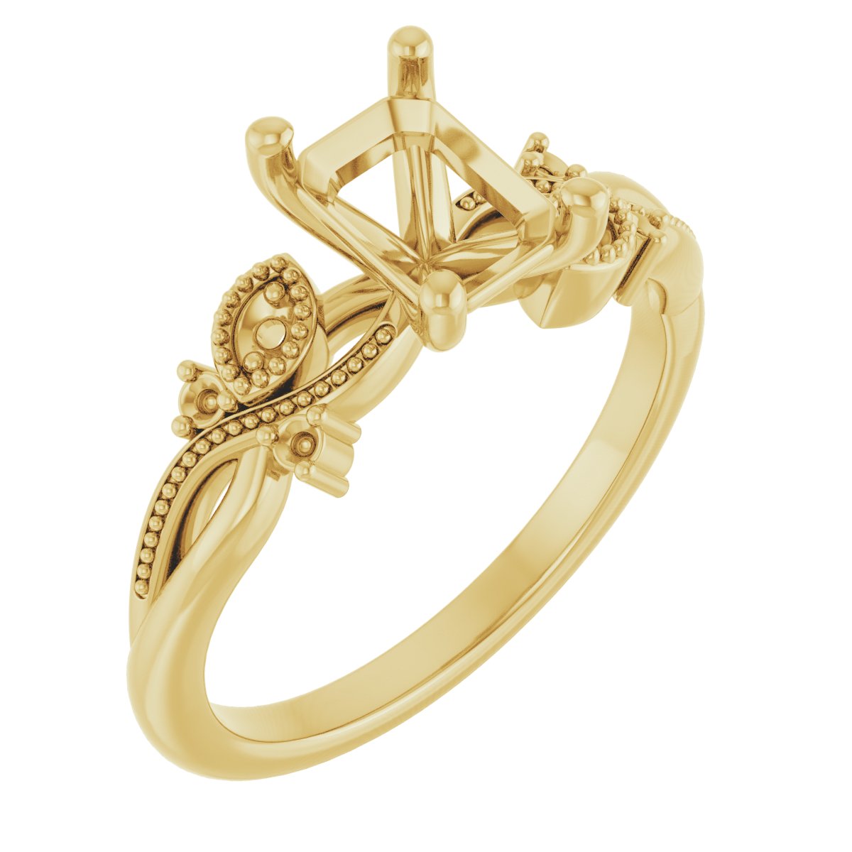Accented Floral Engagement Ring