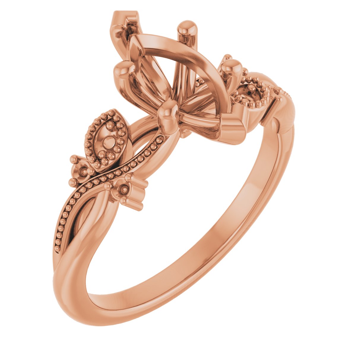 Accented Floral Engagement Ring