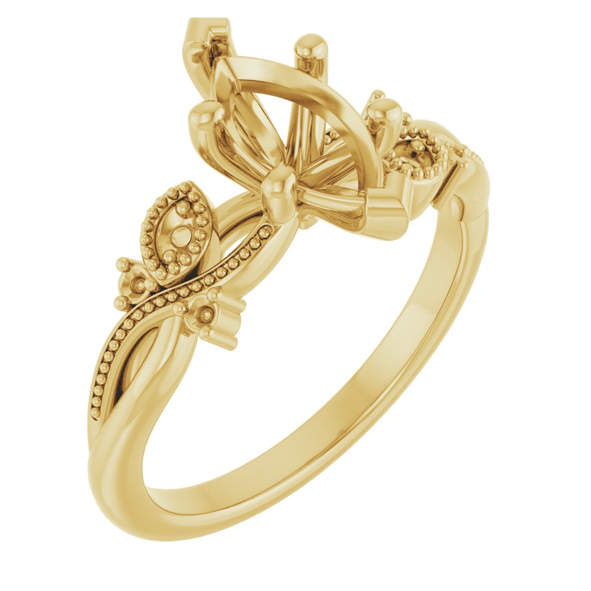 Accented Floral Engagement Ring