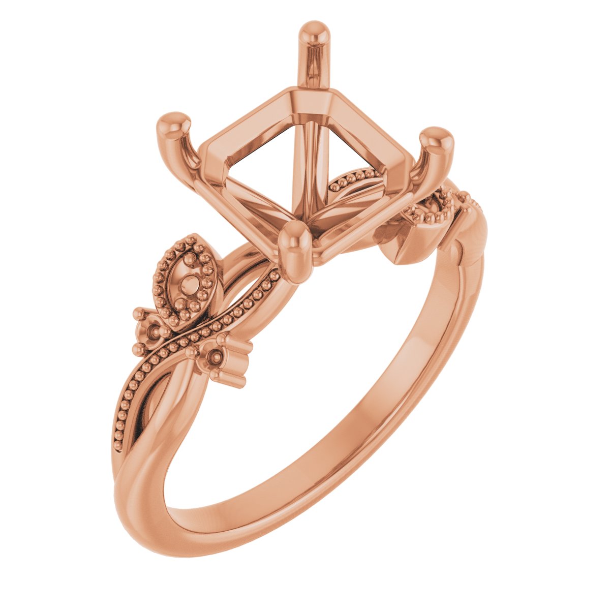 Accented Floral Engagement Ring