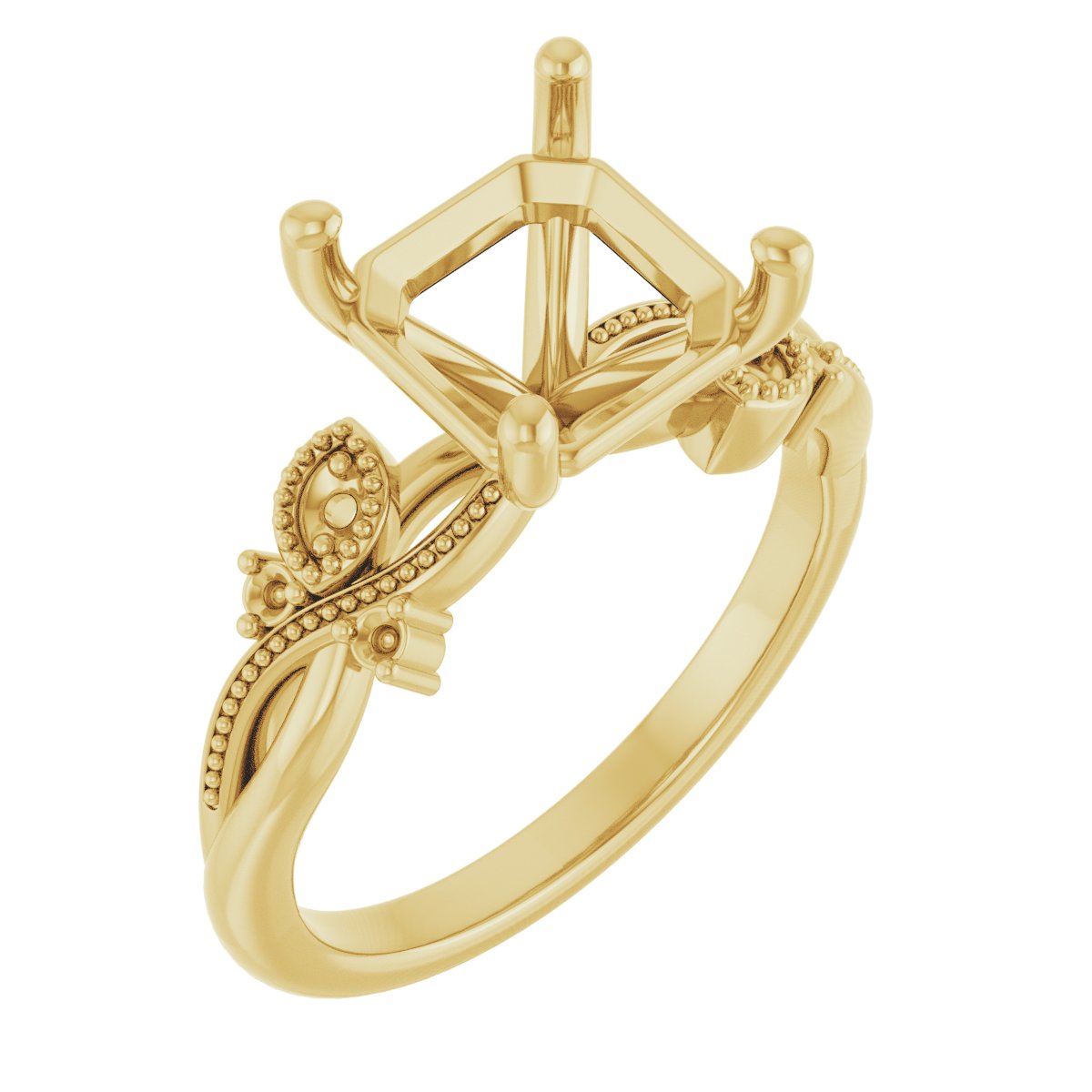 Accented Floral Engagement Ring