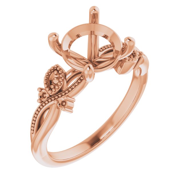 Accented Floral Engagement Ring