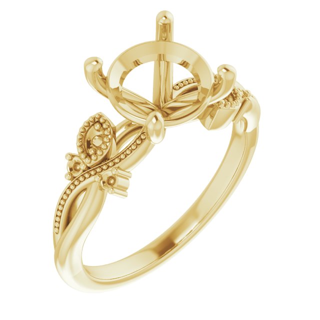 Accented Floral Engagement Ring