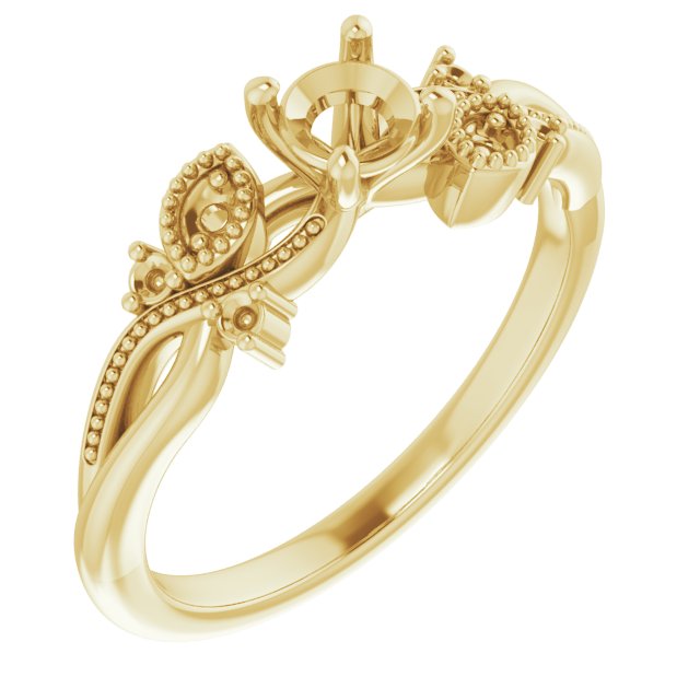 Accented Floral Engagement Ring