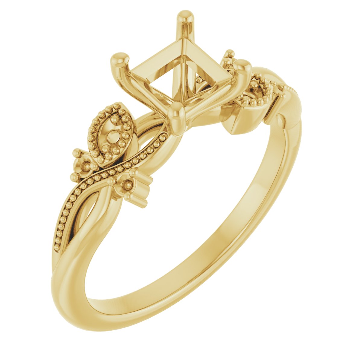 Accented Floral Engagement Ring
