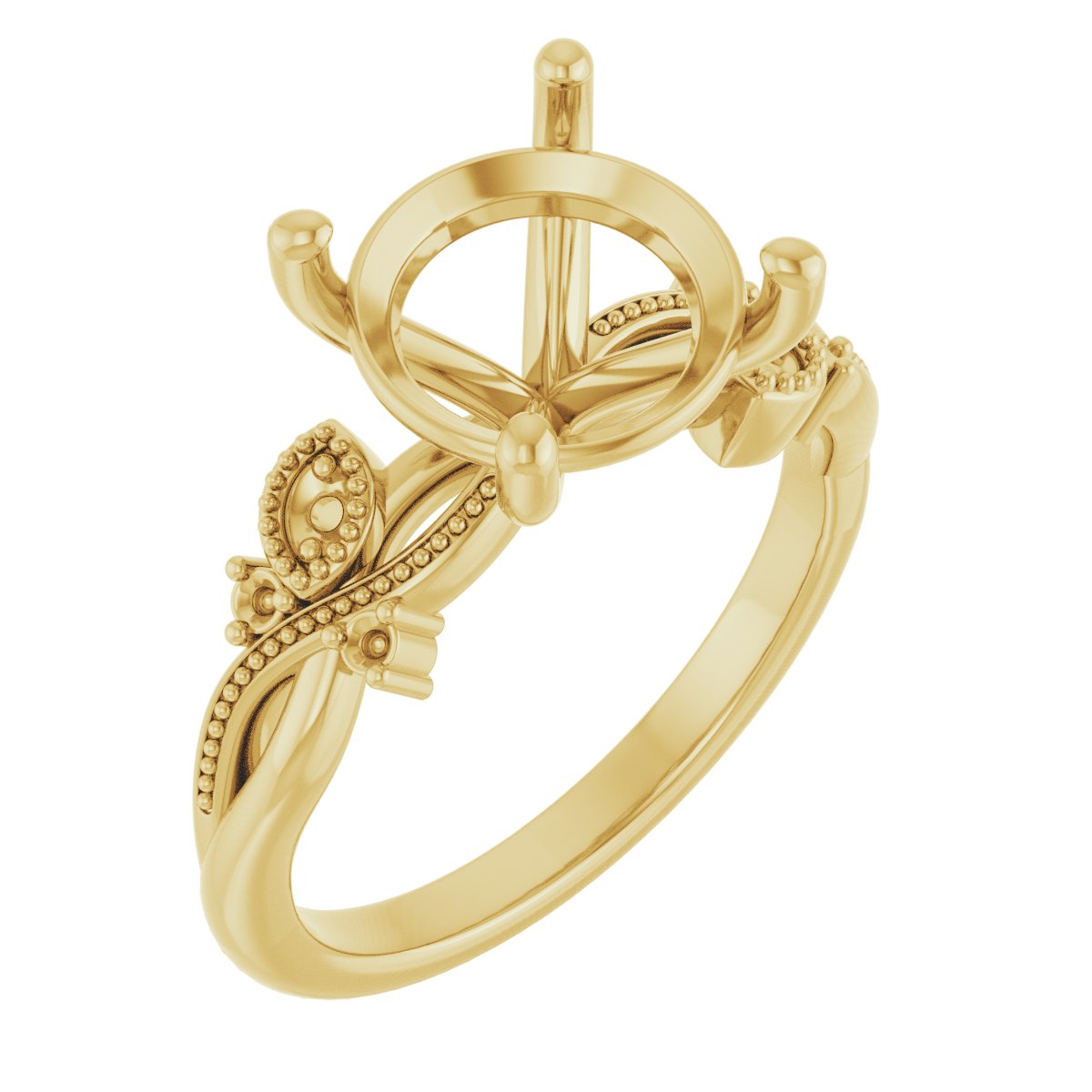 Accented Floral Engagement Ring