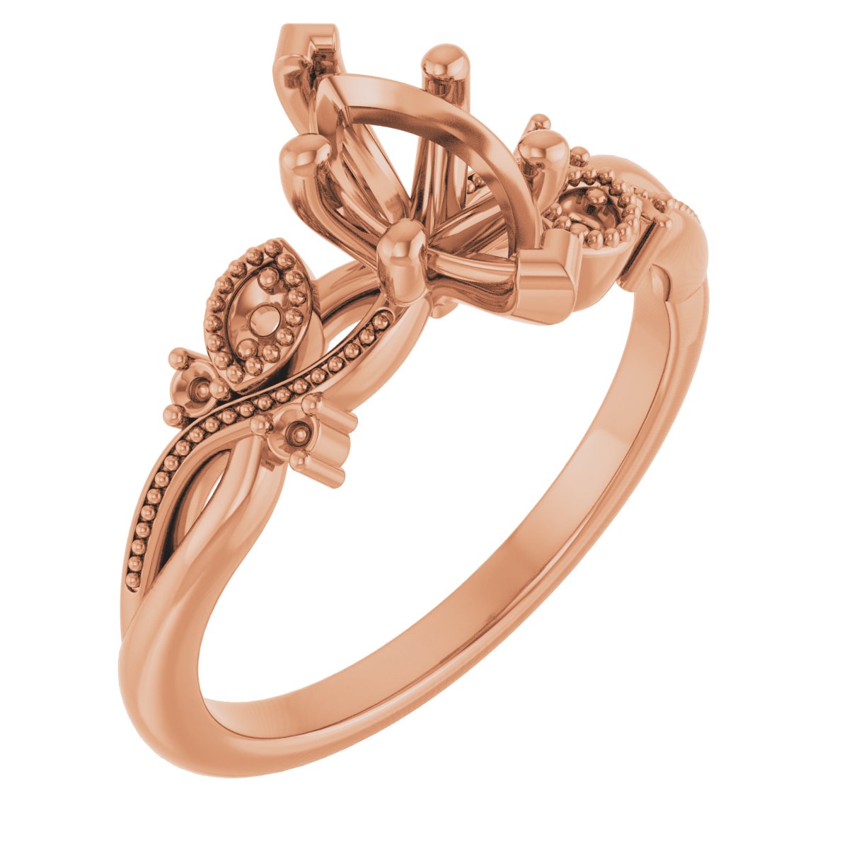 Accented Floral Engagement Ring