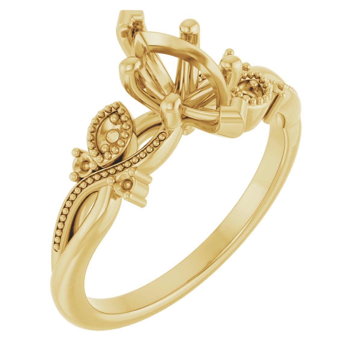 Accented Floral Engagement Ring