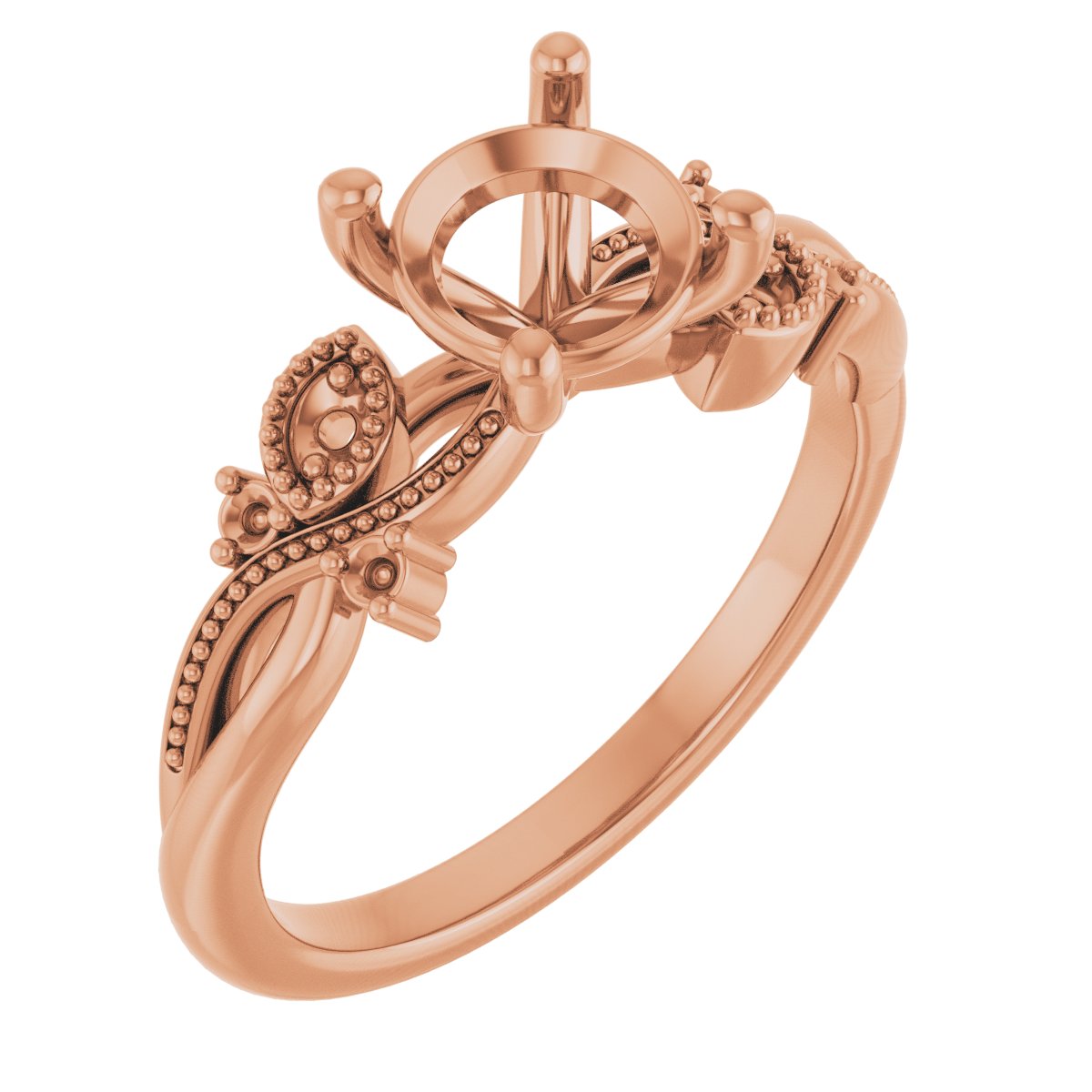 Accented Floral Engagement Ring
