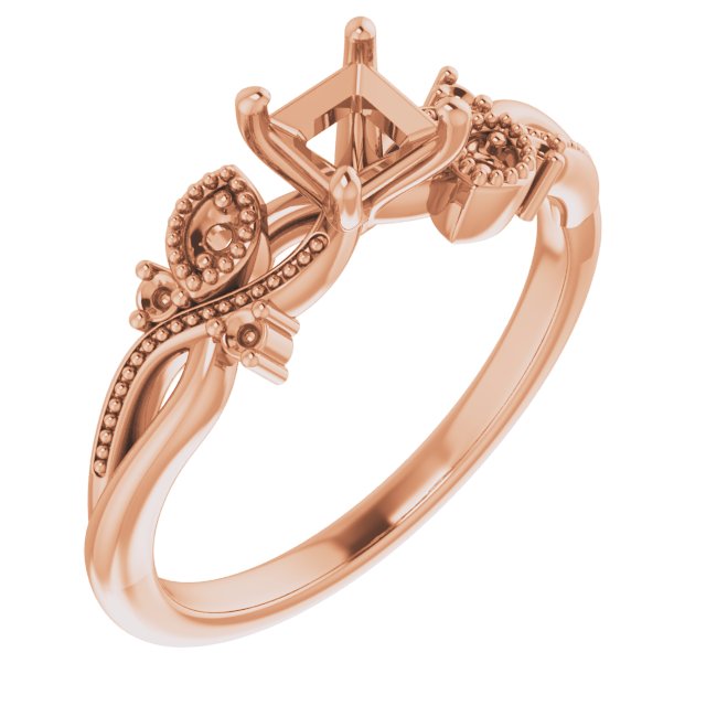Accented Floral Engagement Ring
