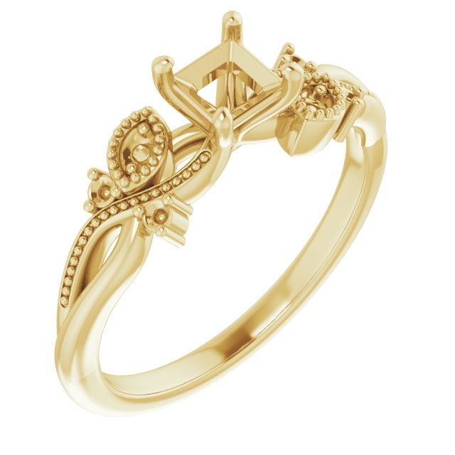 Accented Floral Engagement Ring
