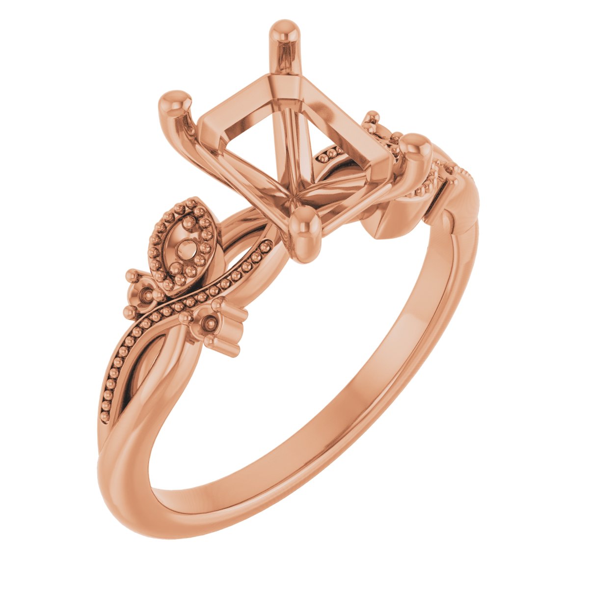 Accented Floral Engagement Ring