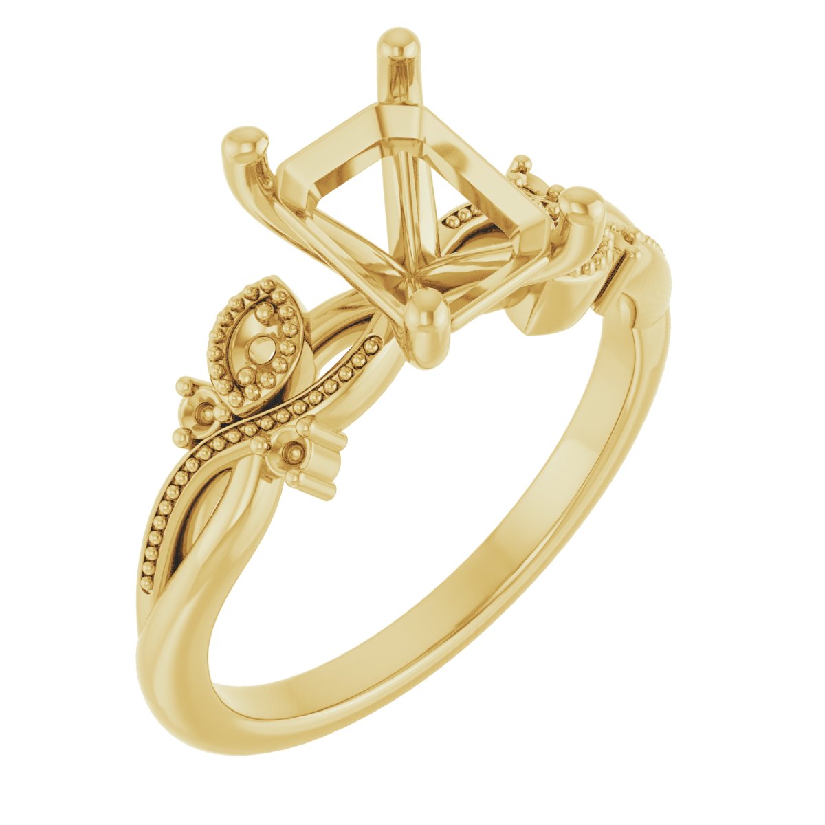 Accented Floral Engagement Ring