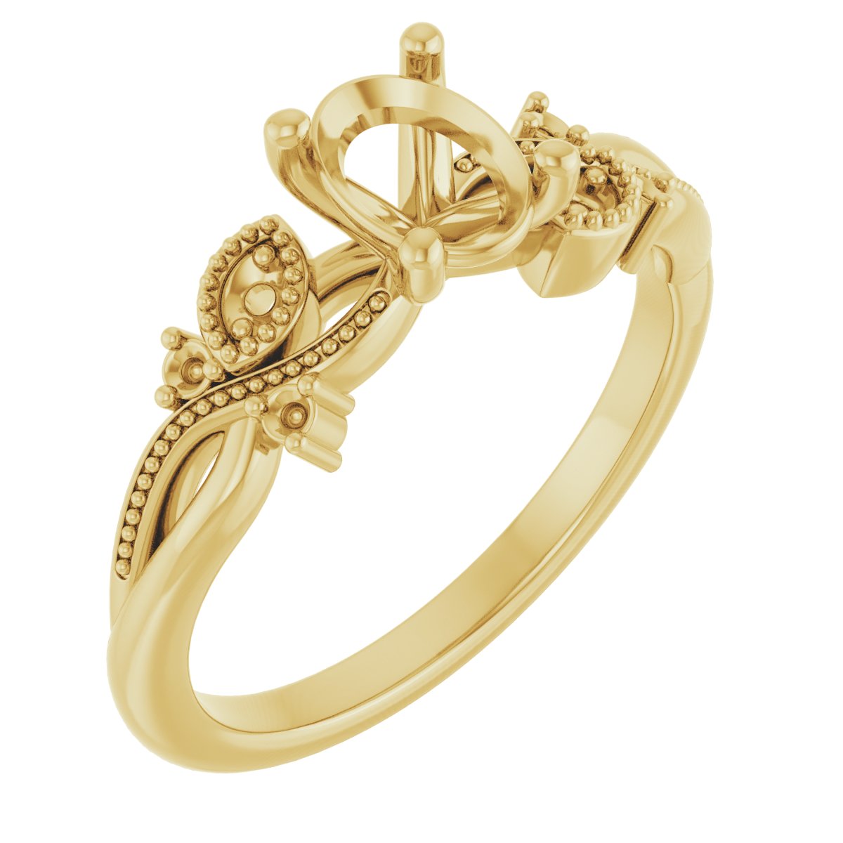 Accented Floral Engagement Ring