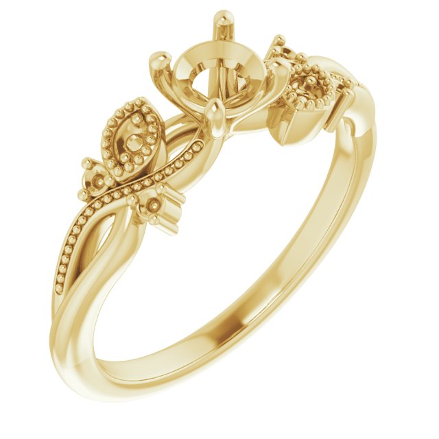 Accented Floral Engagement Ring
