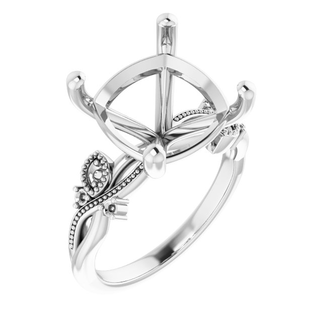 Accented Floral Engagement Ring