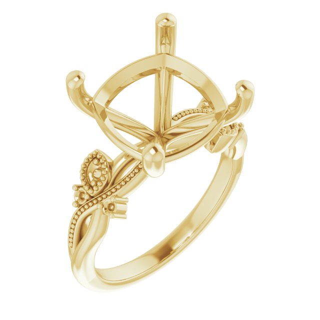 Accented Floral Engagement Ring