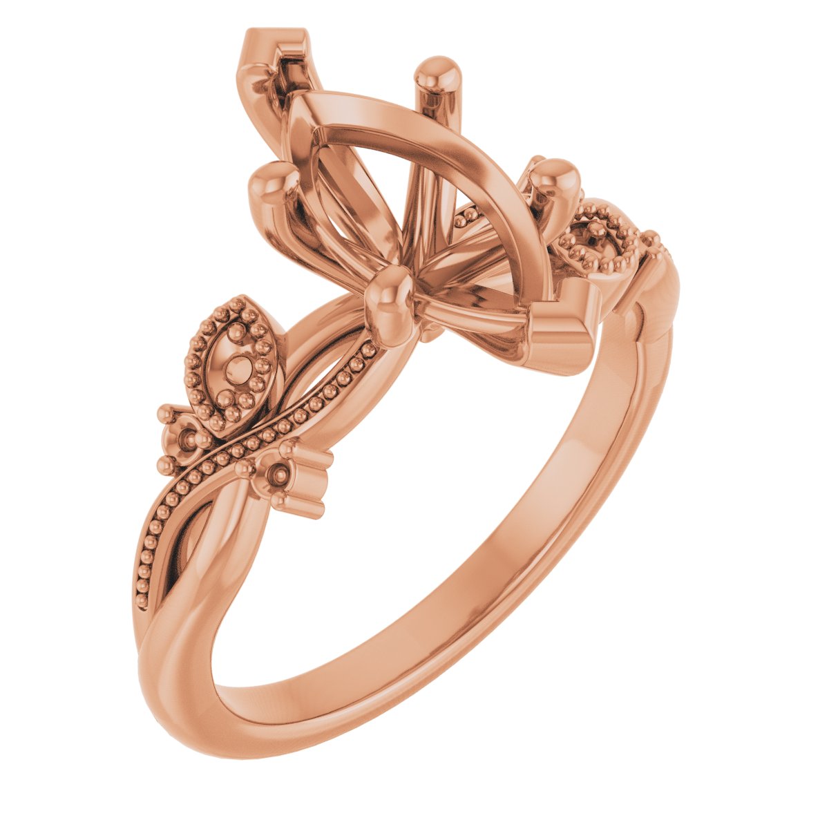 Accented Floral Engagement Ring