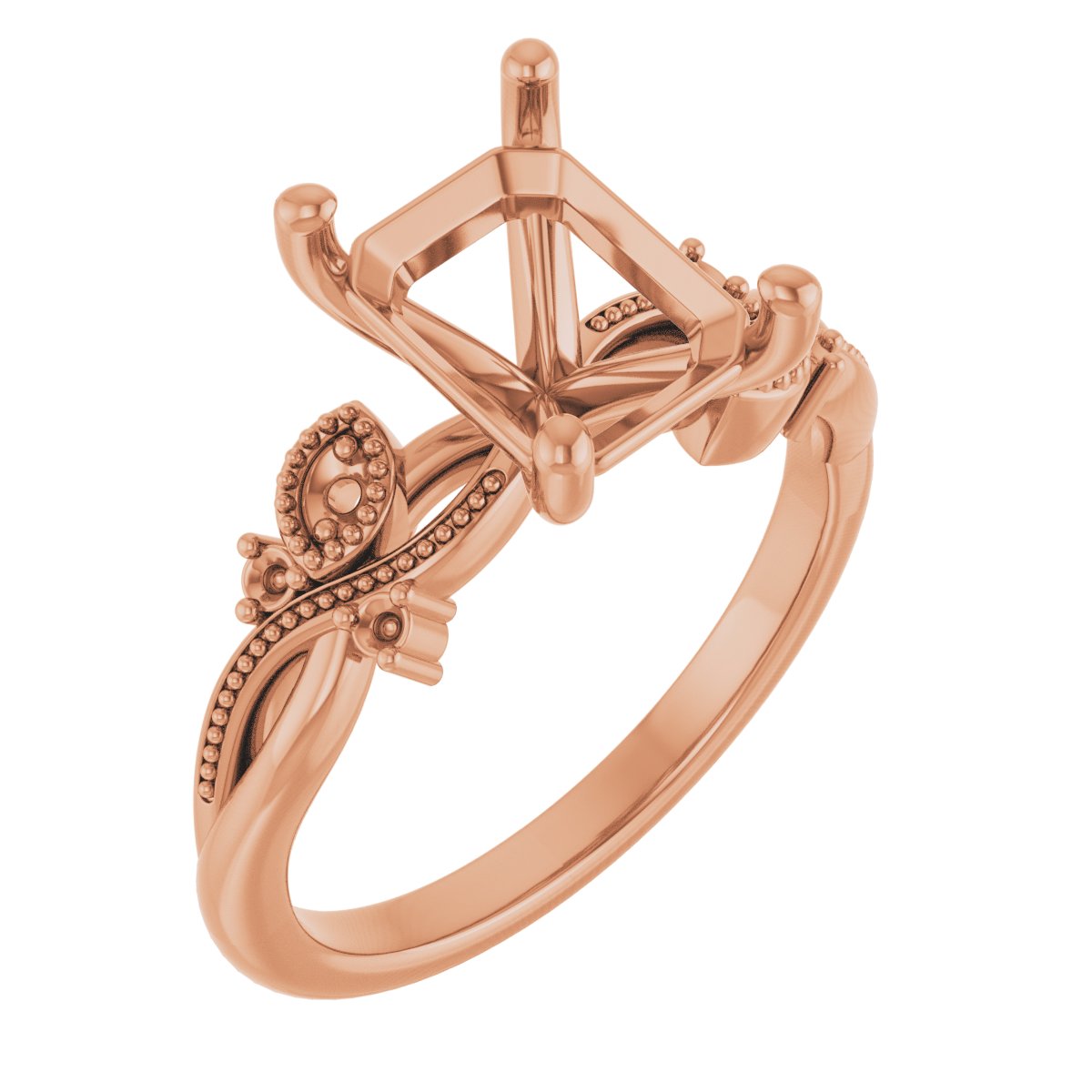 Accented Floral Engagement Ring