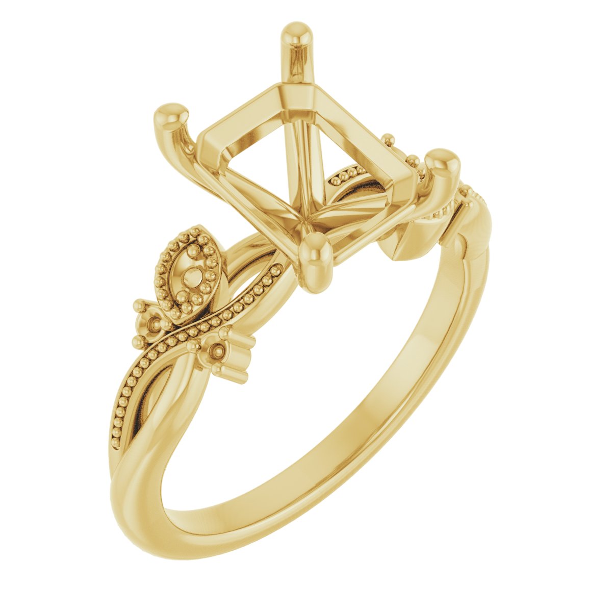 Accented Floral Engagement Ring