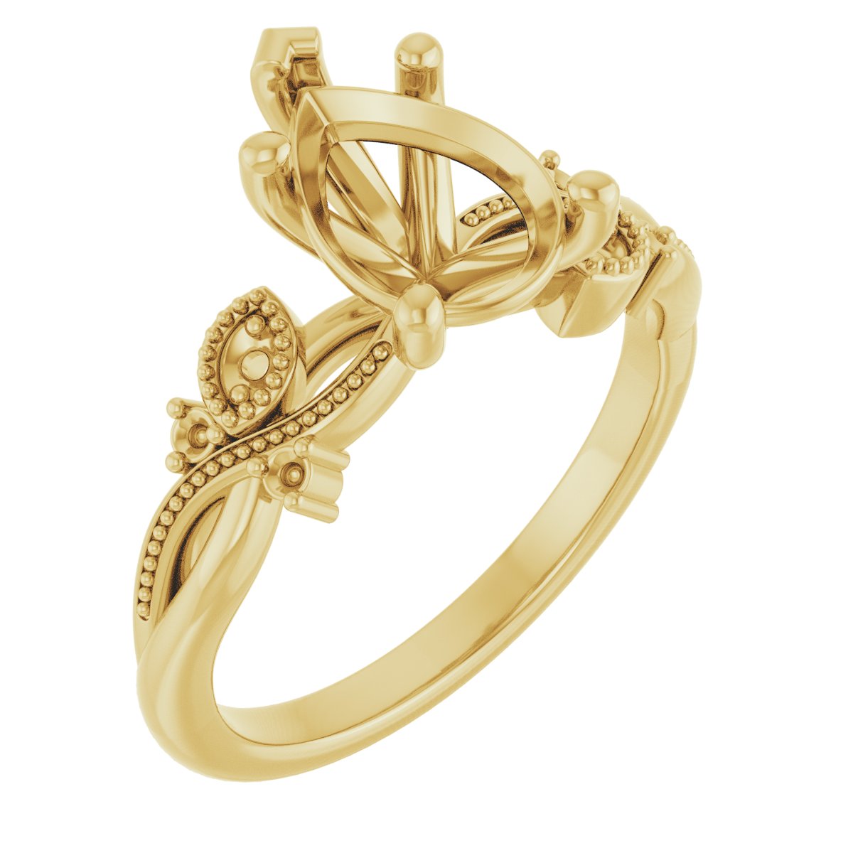 Accented Floral Engagement Ring