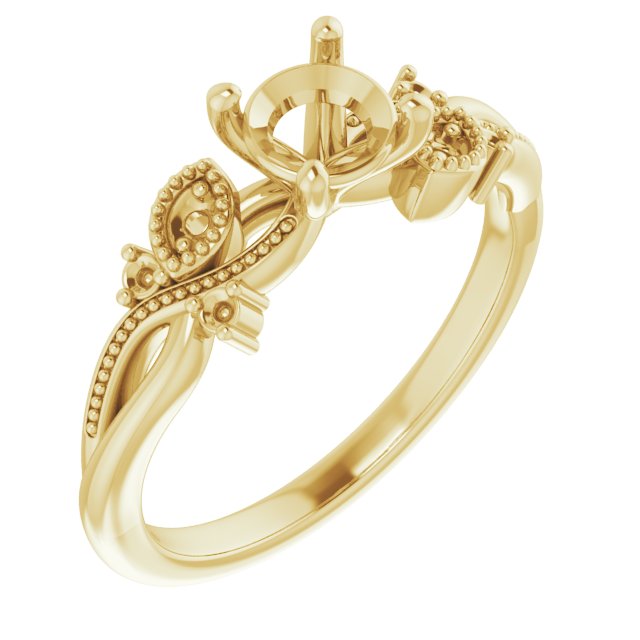 Accented Floral Engagement Ring