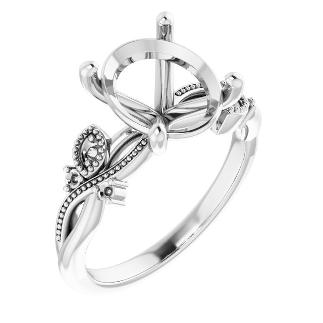 Accented Floral Engagement Ring