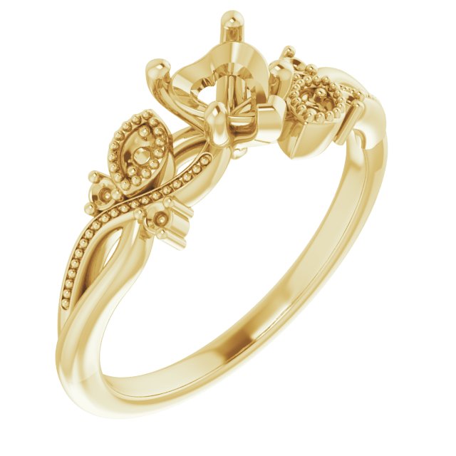 Accented Floral Engagement Ring
