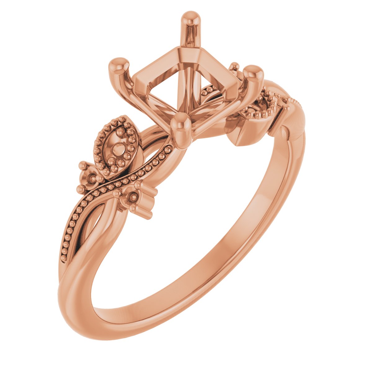 Accented Floral Engagement Ring
