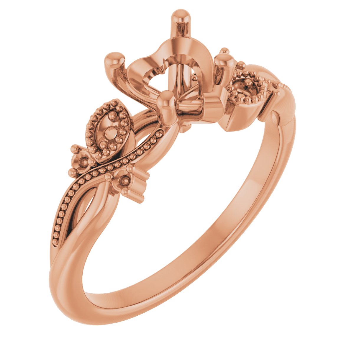 Accented Floral Engagement Ring